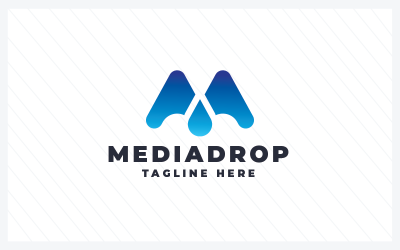 Sjabloon voor Media Drop Letter M Pro-logo