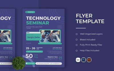 Techno Seminar Flyer Template