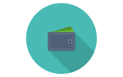 Wallet illustrated on background and colored