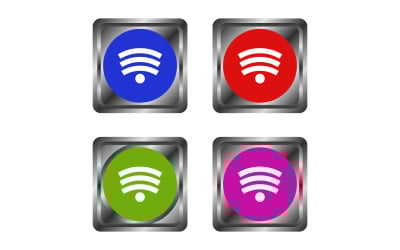 WLAN-farbige Vektortaste auf weißem Hintergrund