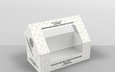 Caixa de pão flip top com maquete de embalagem de janela