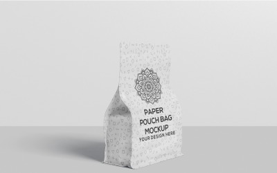 Maqueta de bolsa de bolsa de papel sellada superior