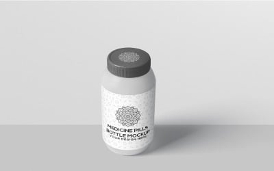 Maqueta de botella de píldoras de medicina plástica