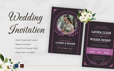 Moderne Hochzeitseinladung