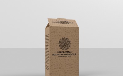 Paper Cereal Box Packaging Mockup