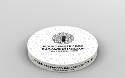 Paper Round Cake Box Packaging Mockup