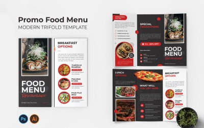 Promo Food Menu Trifold Brochure