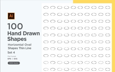 Horizontal Oval Shape Thin Line 100_Set V 4