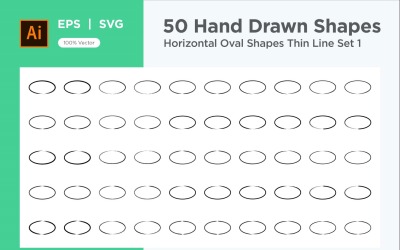 Horizontal Oval Shape Thin Line 50_Set V 1