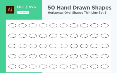 Horisontell oval form tunn linje 50_Set V 5