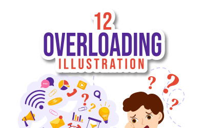 Premium Vector  Overloading illustration with busy work and multitasking  employee to finish documents or information