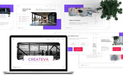 Шаблон PowerPoint для вебінарів і електронних курсів Createva