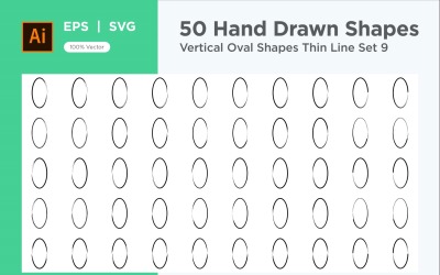 Vertical Oval Shape Thin Line 50_Set V 9