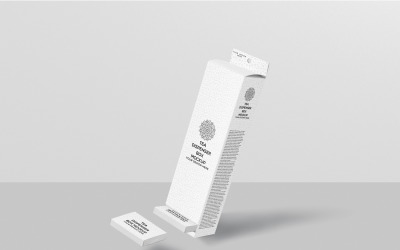 Maqueta de caja de bolsita dispensadora de té