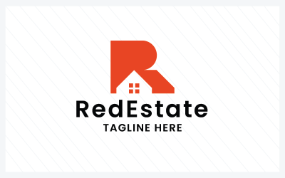 Czerwony list nieruchomości R Pro Logo szablon