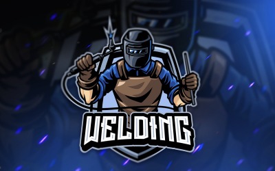 Modèle de logo de mascotte de soudage