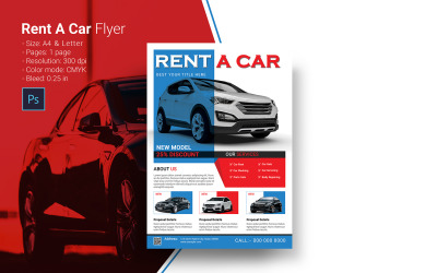 Modèle imprimable de Flyer de location de voiture