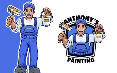 Painting Service Mascot Logo Template