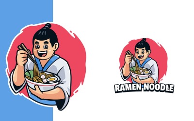Szablon Logo maskotka makaron Ramen