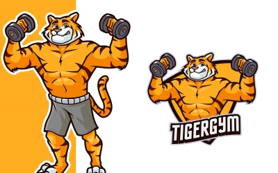 Tiger Gym Maskot Logo Şablonu