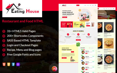Casa Comer - Modelo HTML de Restaurante e Comida