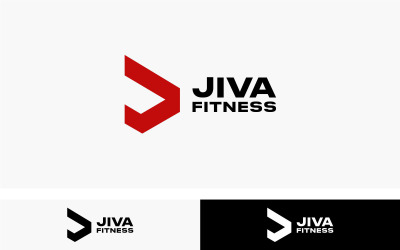 Modelo de logotipo Jiva Fitness projetado para academia e fitness