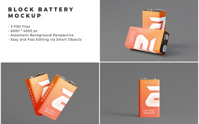 Block Battery Mockup Template