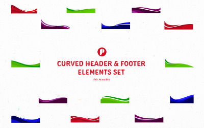 Bold Modern Curved Header &amp;amp; Footer Elements Set
