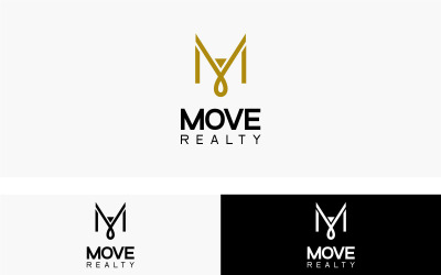 Modello di logo della lettera M Eagle_MOVE REALITY