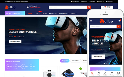 Allup - Elektronikbutikstema WooCommerce-tema
