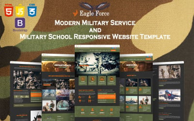 Eagle Force Army – адаптивний шаблон веб-сайту про сучасну військову службу та військову школу