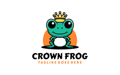 Crown Frog Mascot Cartoon Logo