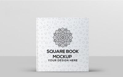 Mockup di libro quadrato con copertina rigida