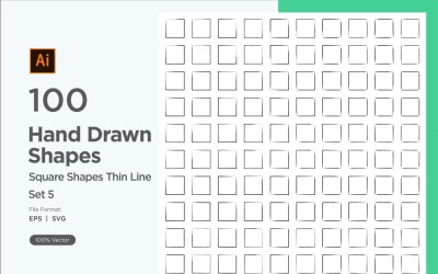Square Shape Thin Line 100_Set V 5