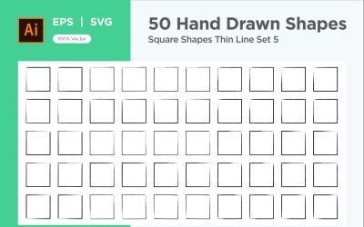 Square Shape Thin Line 50_Set V 5