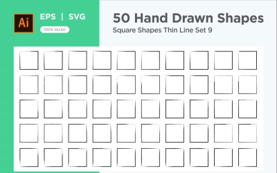 Square Shape Thin Line 50_Set V 9