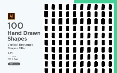 Vertical Rectangle Shape Filled 100_Set V 1