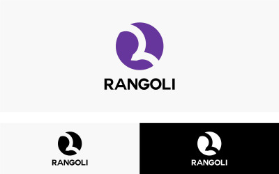 Bokstaven R Fågel _ Rangoli Logotyp Mall