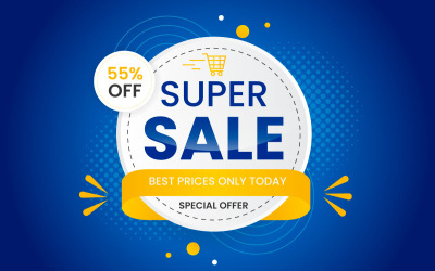 Gradient blue colored sale banner and Sale banner discount promotion blue background concept