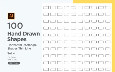Horizontal Rectangle Shape Thin Line 100_Set V 4