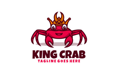 Königskrabbe-Maskottchen-Cartoon-Logo