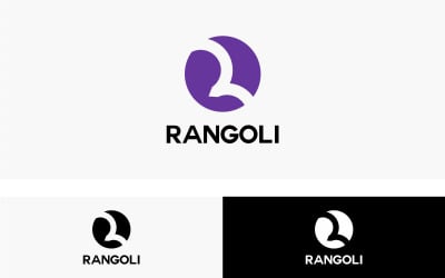Letra R Pájaro _ Plantilla de logotipo de Rangoli