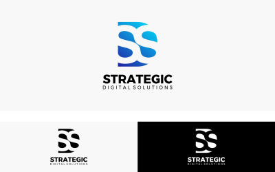 Modèle de logo de solution stratégique moderne