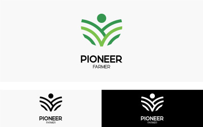 Modelo de Design de Logotipo de Agricultor Pioneiro