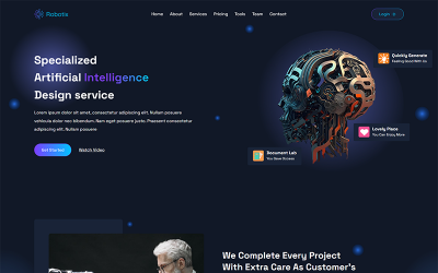 Robotix — szablon strony docelowej AI Writer &amp;amp; Tech Startup