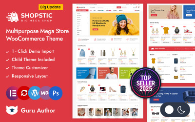 Shopstic – Адаптивна тема WooCommerce Premium Mega Store Elementor