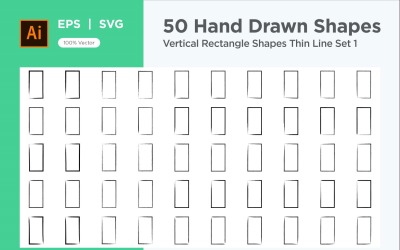 Vertical Rectangle Shape Thin Line 50_Set V 1