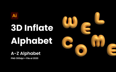 3D Inflate Alphabet mejora visual vibrante y dinámica