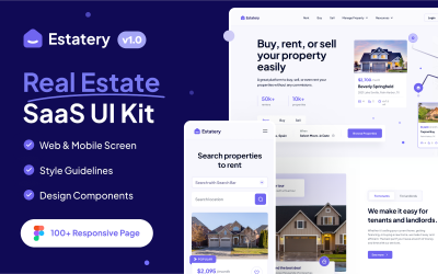 Imobiliário - Kit de IU da Web SaaS Imobiliário