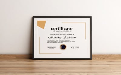 Modern and simple certificate of appreciation template